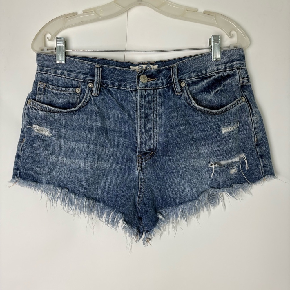 We The Free Loving Good Vibrations Cutoff Denim Shorts Button Fly